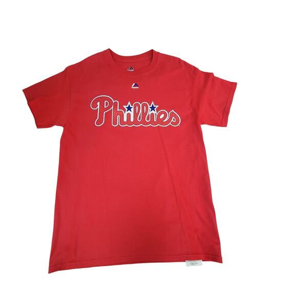 Philadelphia Phillies Jedi Knight Majestic Red T-Shirt Medium - Picture 1 of 6